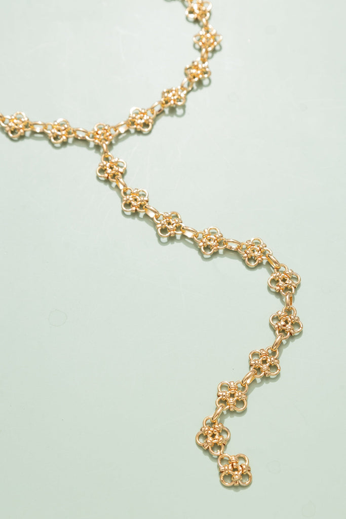 Popcorn Chain Link Lariat Necklace - Nakamol