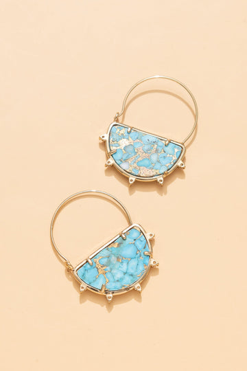 Geometric Aqua Dangler Earrings - Nakamol