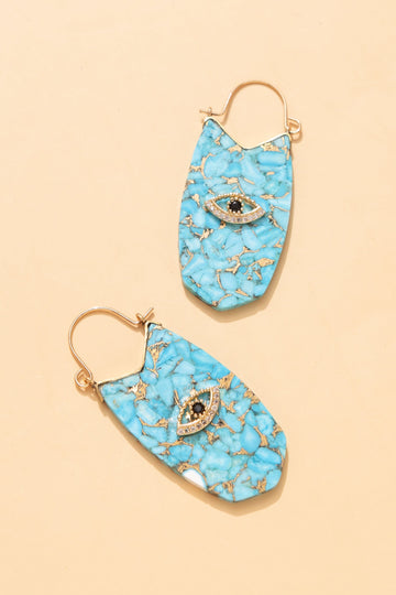 Oval Aqua Eye Earrings - Nakamol