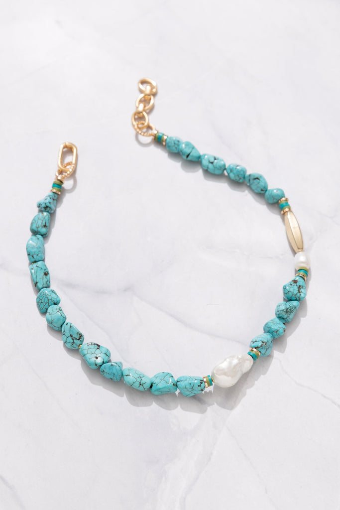 Turquoise Pearl Ball Necklace - Nakamol
