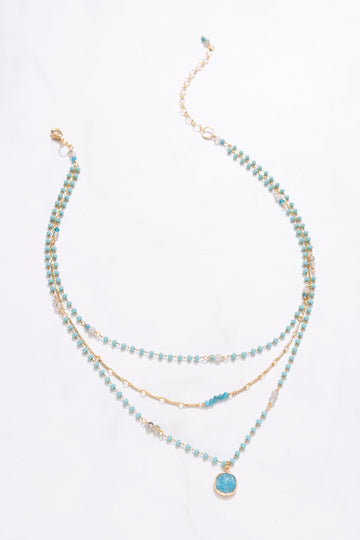 Turquoise Bead Triple Treat Necklace - Nakamol