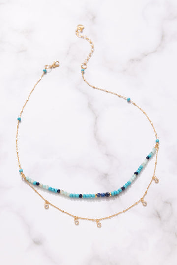 Turquoise and Sodalite Layer Necklace - Nakamol