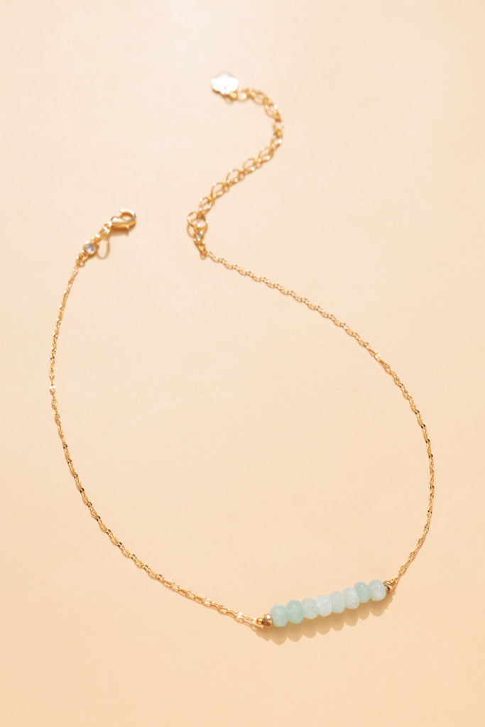Blue Teal Bead Strip Necklace - Nakamol
