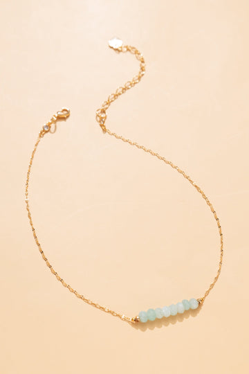 Blue Teal Bead Strip Necklace - Nakamol