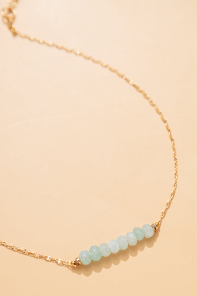 Blue Teal Bead Strip Necklace - Nakamol