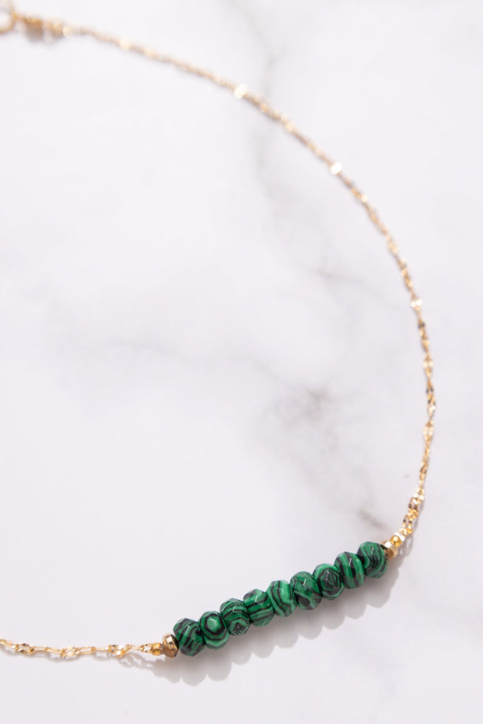 Malachite Bead Strip Necklace - Nakamol