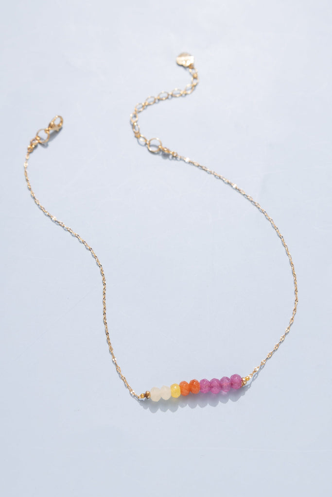 Yellow Mix  Bead Strip Necklace - Nakamol