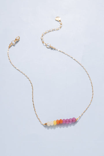 Yellow Mix  Bead Strip Necklace - Nakamol