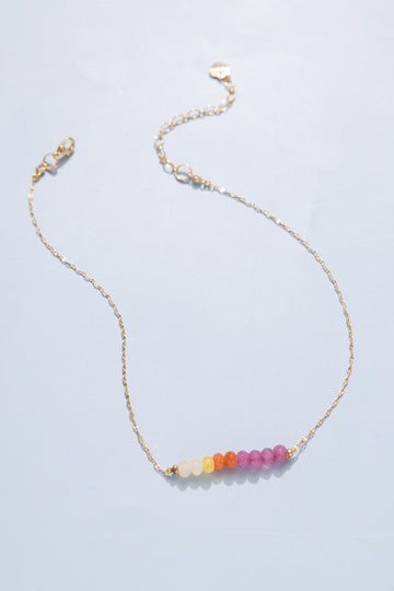 Yellow Mix  Bead Strip Necklace - Nakamol