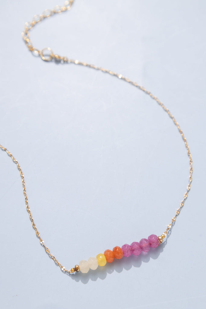 Yellow Mix  Bead Strip Necklace - Nakamol