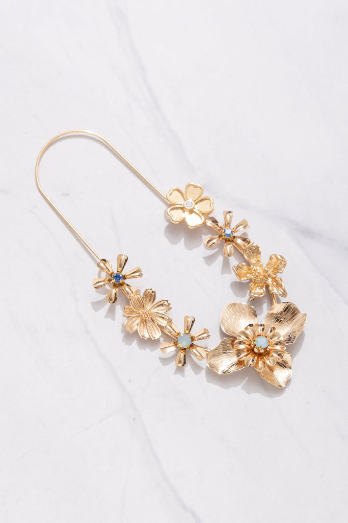 Gold Floral Statement Earrings - Nakamol
