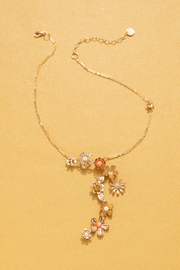 Golden Floral Shower Necklace - Nakamol