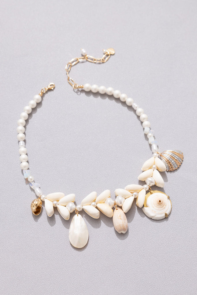 Mixed Shell Pearl  Charm Necklace - Nakamol