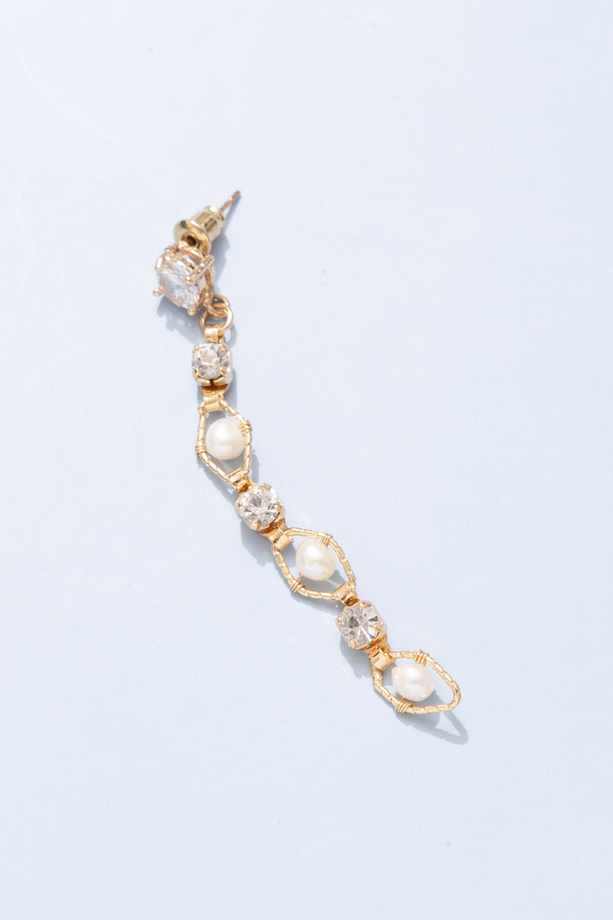 White Pearl Drop Earrings - Nakamol