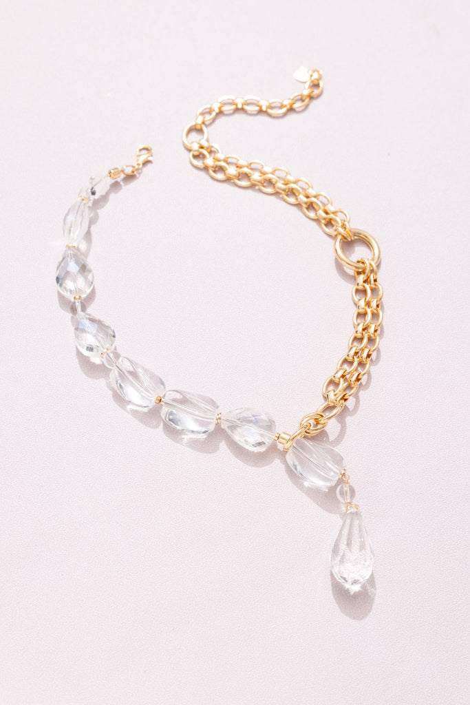 Crystal Gold Link Necklace - Nakamol