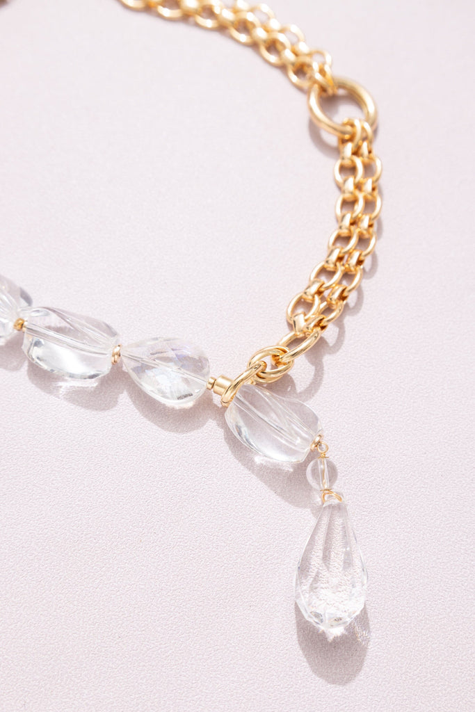 Crystal Gold Link Necklace - Nakamol