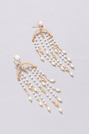 Pearl Shower Statement Earrings - Nakamol