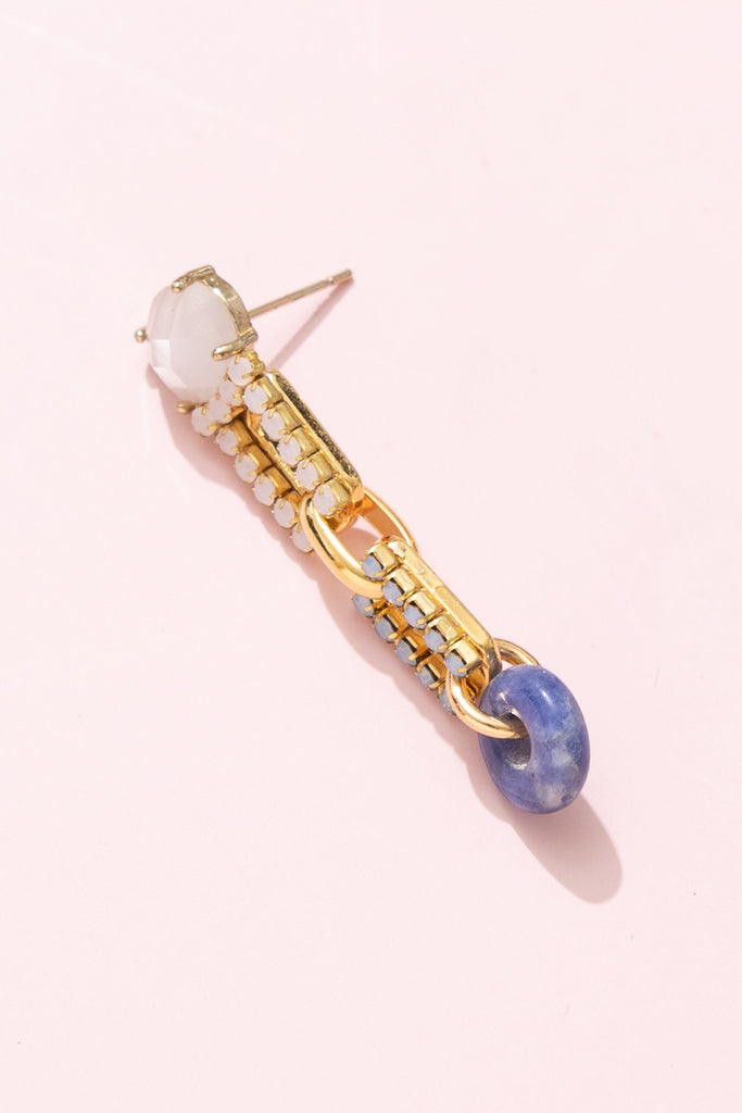 Geometric Sodalite Rhinestone Drop Earrings - Nakamol