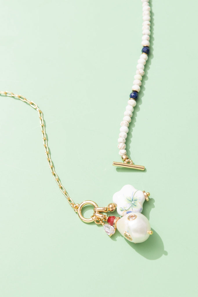 Ornate Bead Pendant Charm Necklace - Nakamol