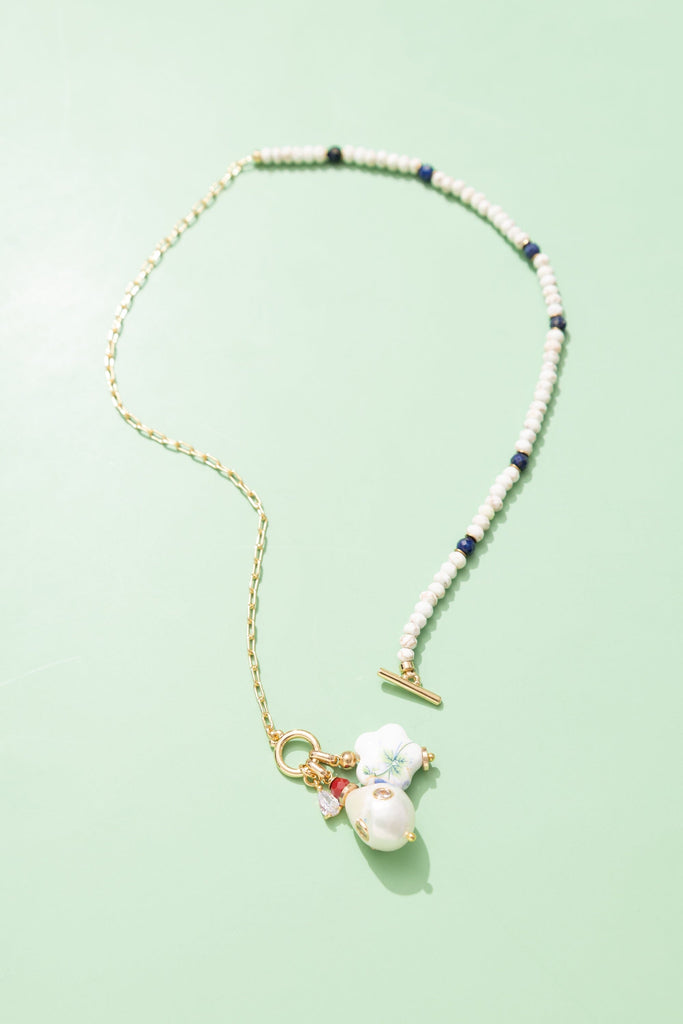 Ornate Bead Pendant Charm Necklace - Nakamol