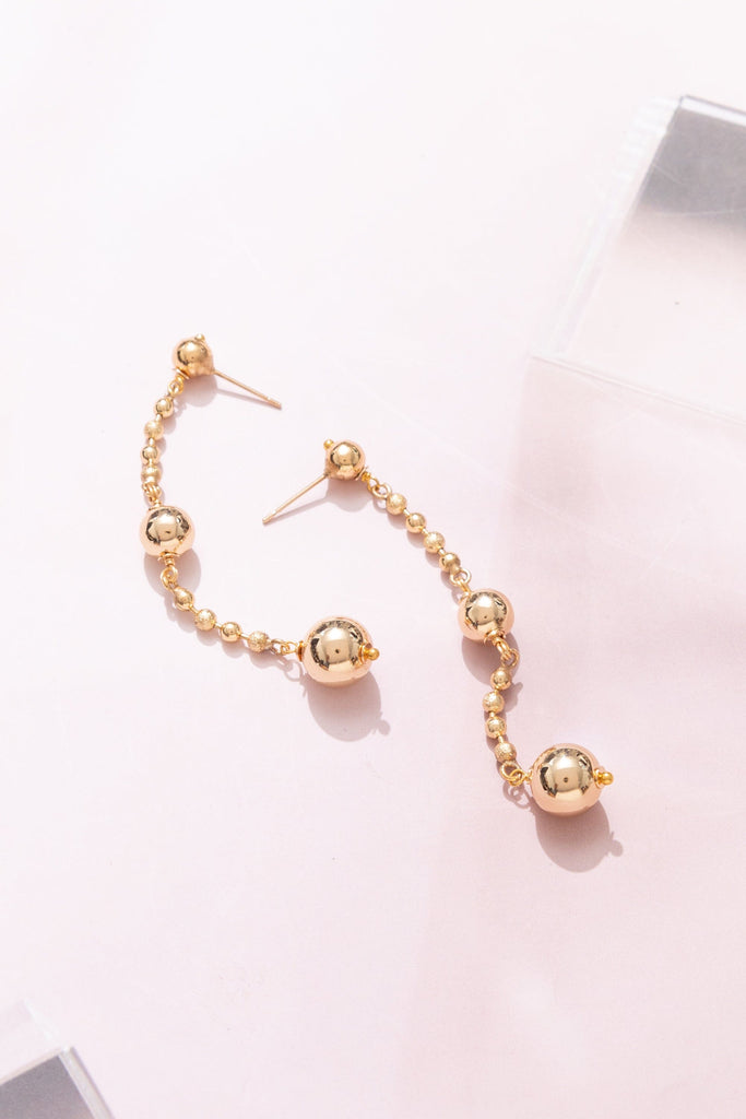 Goldie Ball Strip Drop Earrings - Nakamol