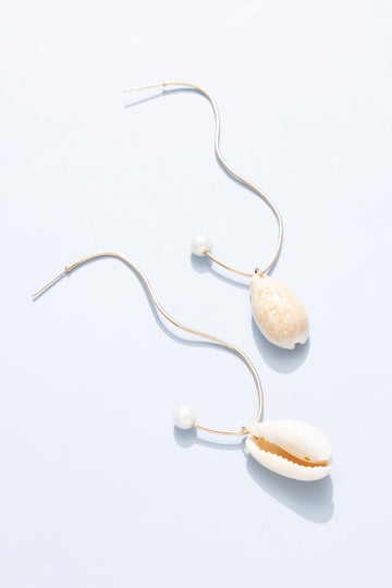 Shell and Waves Dangling Earrings - Nakamol