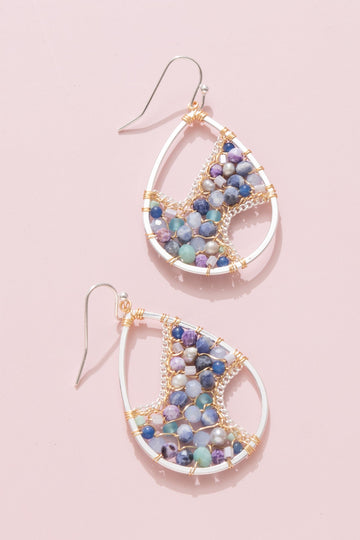Curves Sodalite Stone Teardrop Earrings - Nakamol
