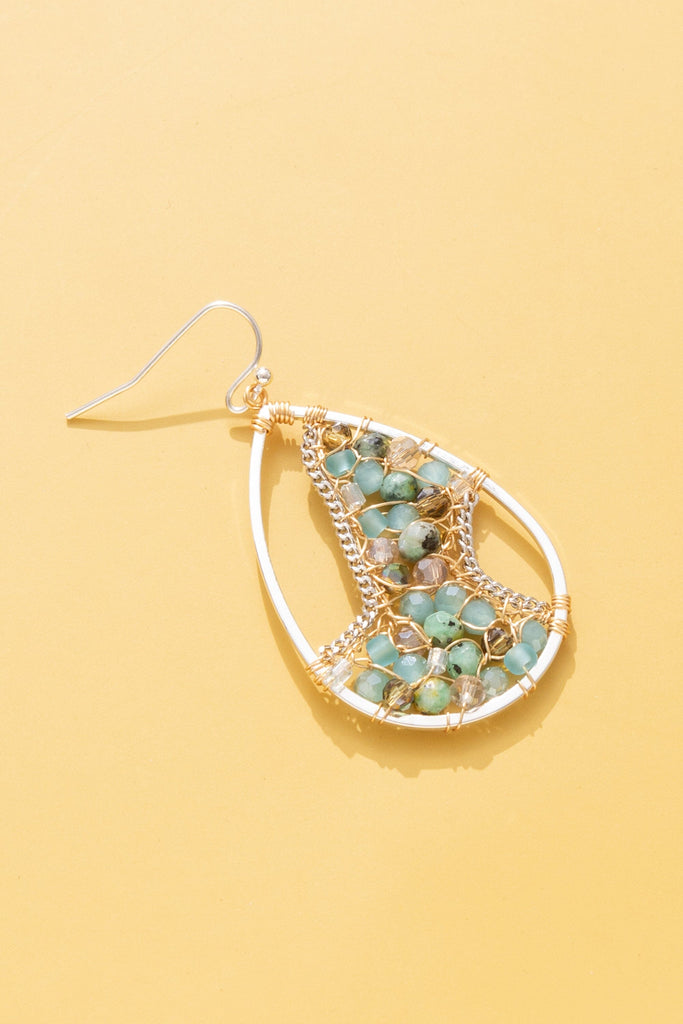 Curves Amazonite Stone Teardrop Earrings - Nakamol
