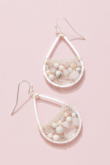 White Mix Beaded Earrings - Nakamol