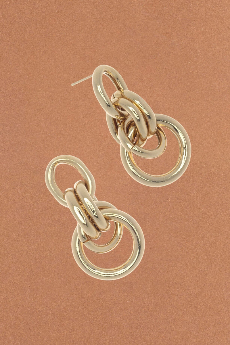 GOLDEN TRIPLE LOOP HOOP EARRINGS – Nakamol