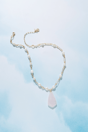 Elaine Rose Quartz Pendant Necklace - Nakamol