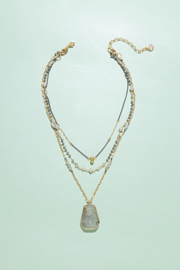 Tori Beaded Layer Pendant Necklace - Nakamol