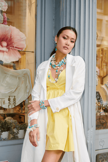 Felixia Turquoise Mix Stretchy Bracelet - Nakamol