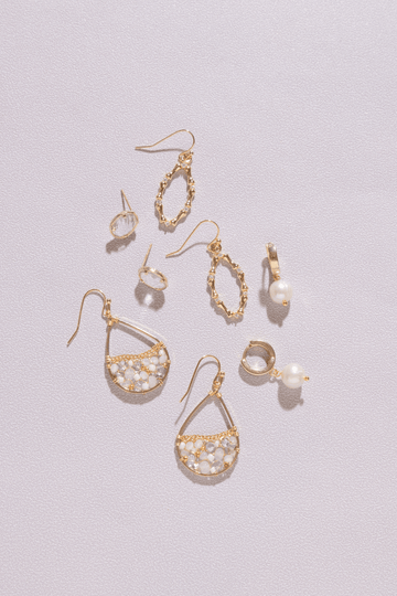 Suzanne White Pearl Mix Set Earrings - Nakamol
