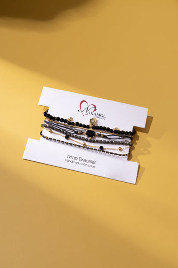 Black Stone Wrap Bracelet - Nakamol