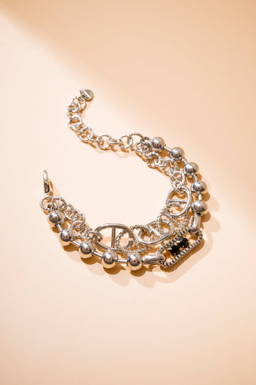 Silver Ball Chain and Link Bracelet (pre-order 7-14 days) - Nakamol