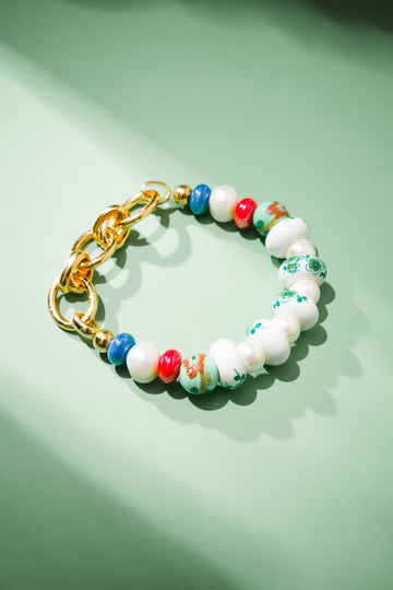 Link and Bead Stretchy Bracelet - Nakamol