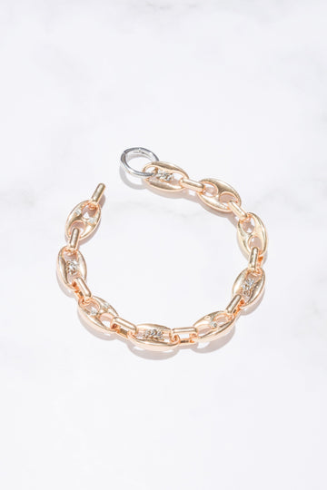 Caleb Oval Gold Chain Bracelet - Nakamol