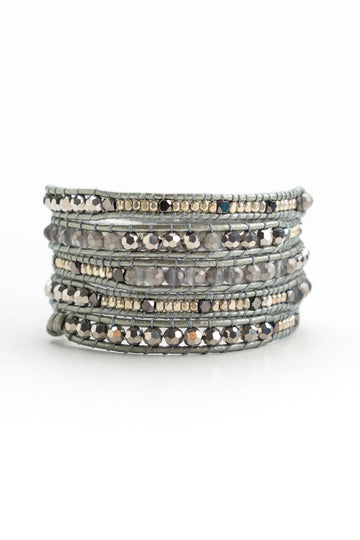 Crystal Dark Silver Wrap - Nakamol