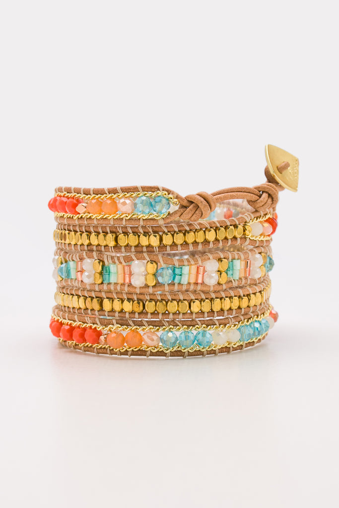 Opaline Orange Beaded 5x Wrap - Nakamol