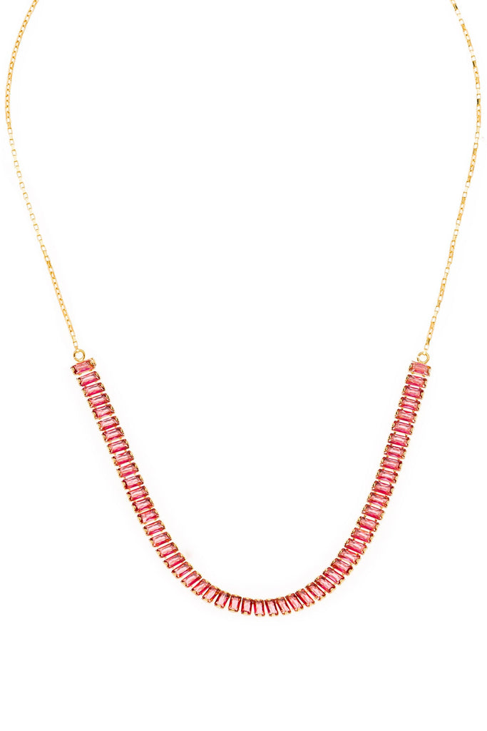 Pink Tourmaline CZ Birthstone Necklace - Nakamol