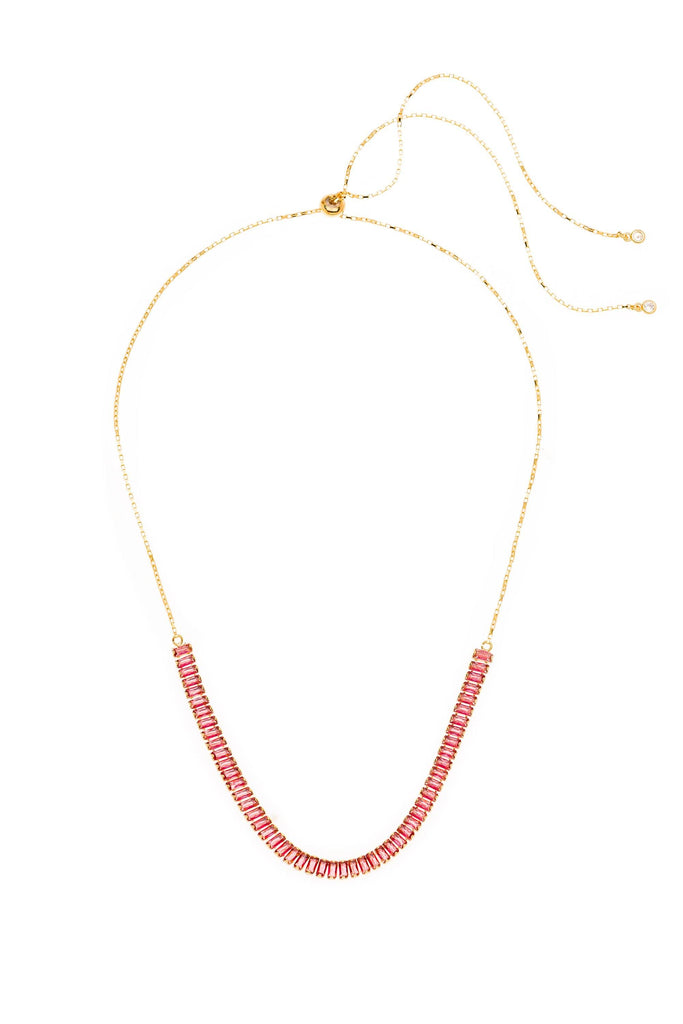 Pink Tourmaline CZ Birthstone Necklace - Nakamol