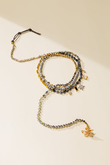 Long Charm Crystal Necklace - Nakamol