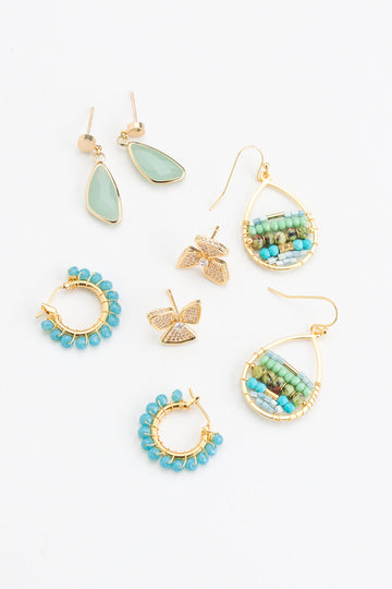 Venice Amazonite Blue Mix Set Earrings - Nakamol