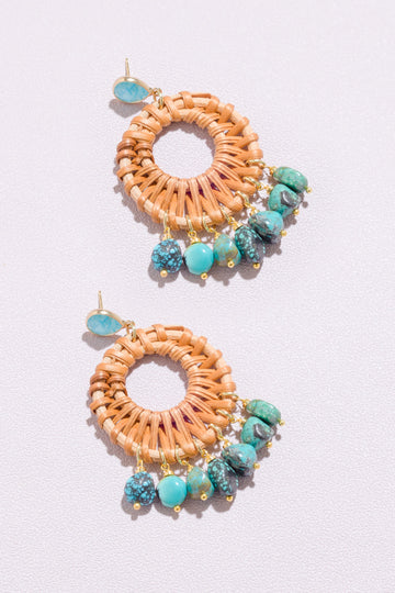 Yurie Rattan Turquoise Earrings - Nakamol