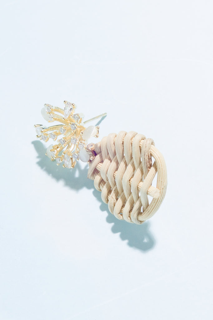 Fergie Woven Rattan Earrings - Nakamol