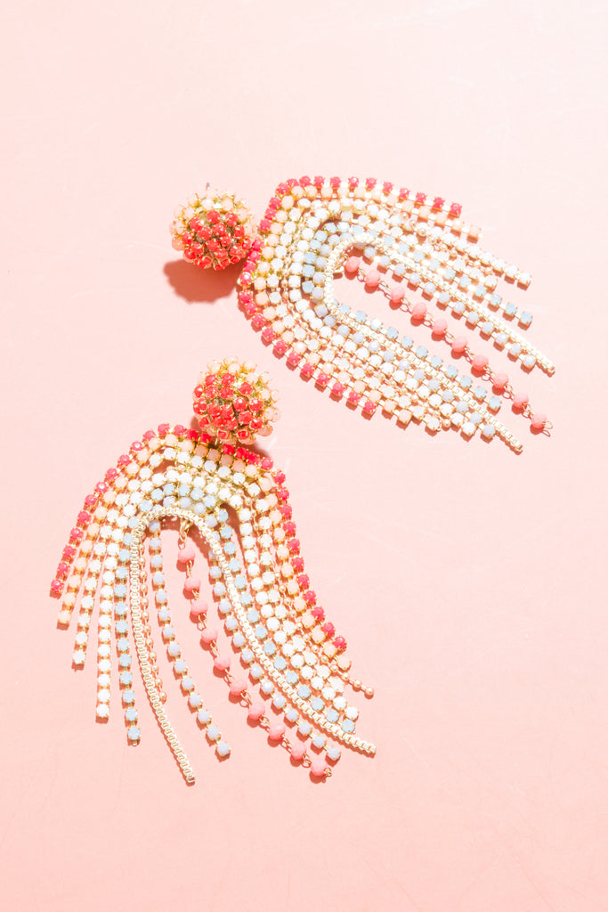 Nakamol Orange Mix Waterfall Earrings - Nakamol