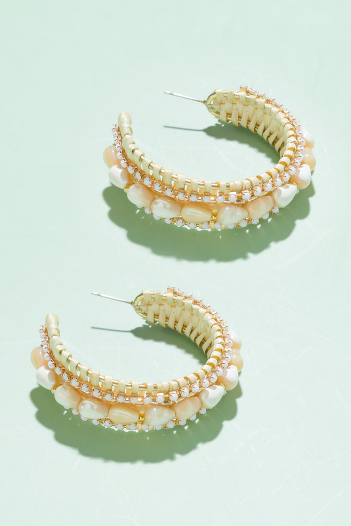 Hannah Rattan Mesh Hoop Earrings - Nakamol