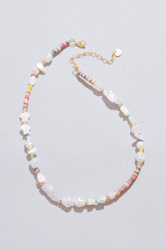 Louise White Pearl Mix Necklace - Nakamol