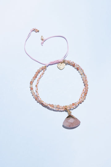 Strawberry Quartz Charm Stone Bracelet - Nakamol